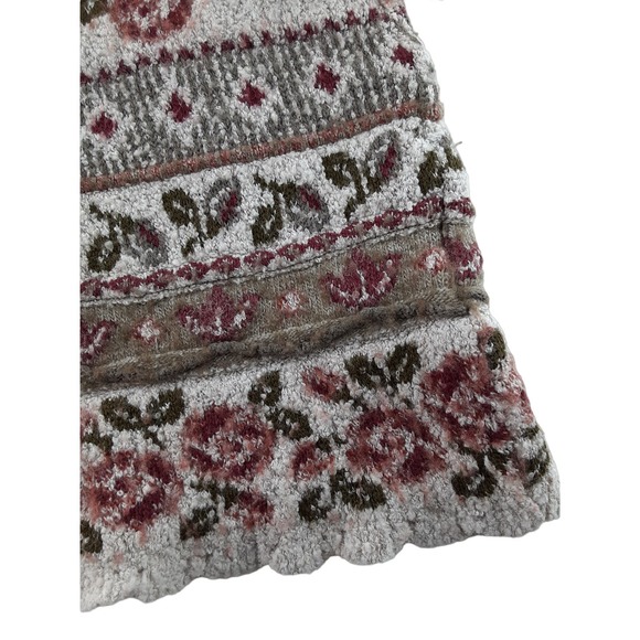 Vintage Servato Womens Rose Wool Blend Mock 3/4 Sleeve Carpet Rug Sweater S - Picture 3 of 7